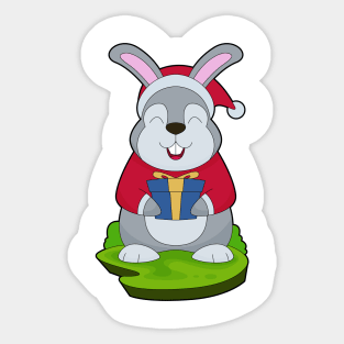 Rabbit Christmas Santa hat Sticker